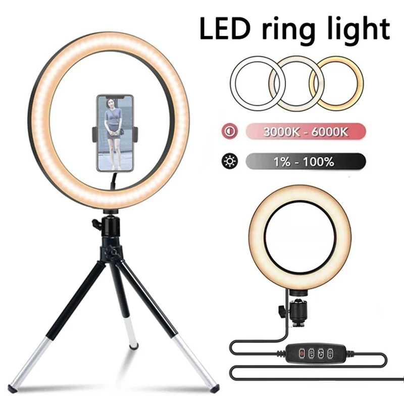 Selfie Ring Lamp Led Ring Light Selfie With Mini Tripod Ring For Selfie Phone Video Photography Lighting For Tiktok Phone Holder