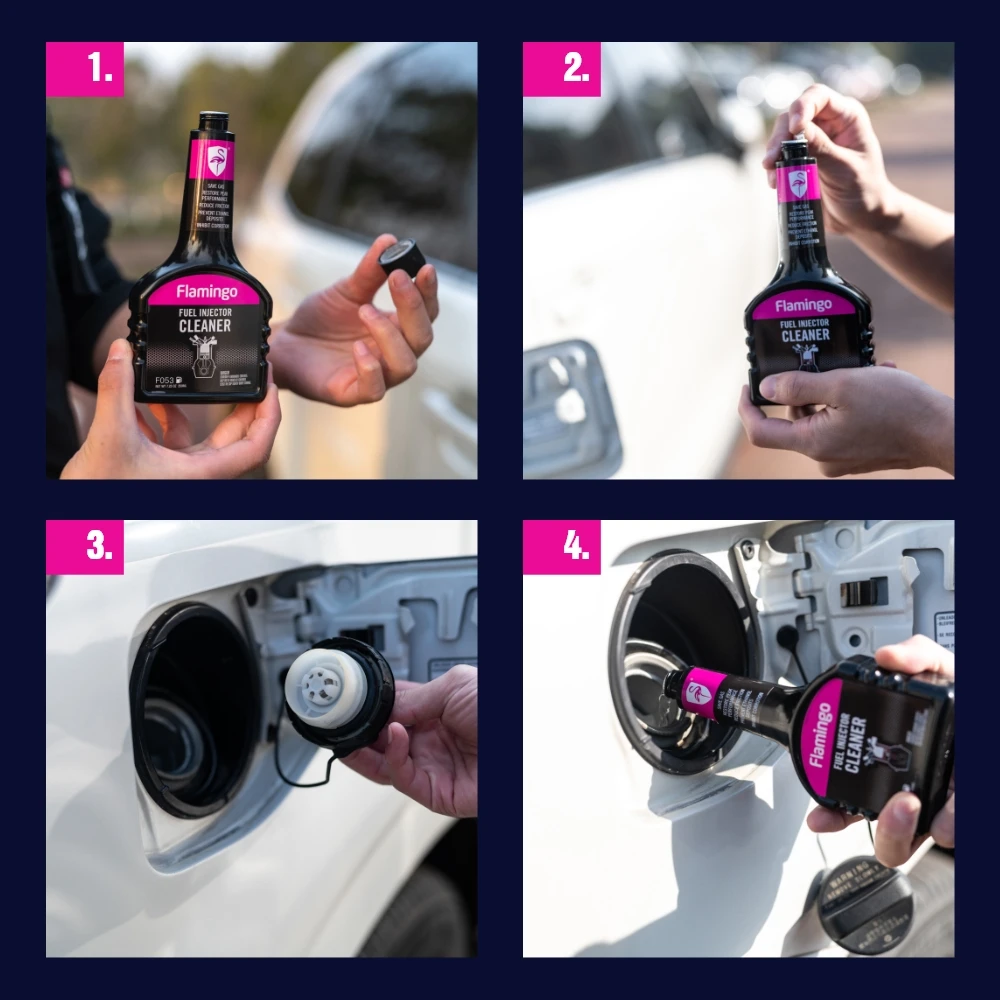 Flamingo F045 250ml 3Pc/Set Fuel Injector Cleaner Car System Petrol Saver Peak Performance Save Gas Oil Additive Restore 7.25OZ