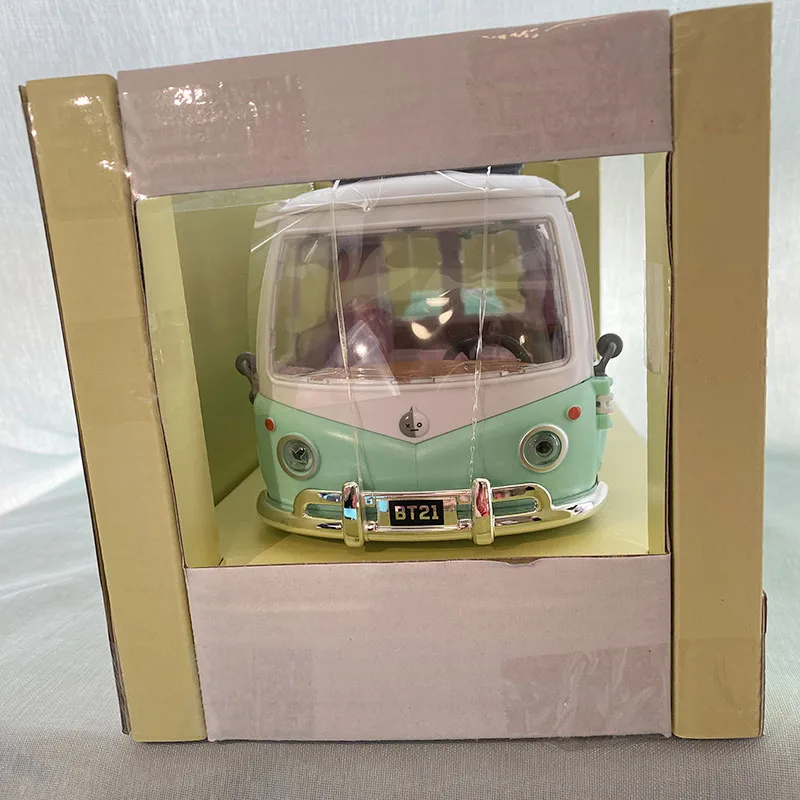 About 27cm Long BT21‘s Camping Car ABS PVC Material Simulation Model Holiday Gifts Christmas Gifts Toys For Kids
