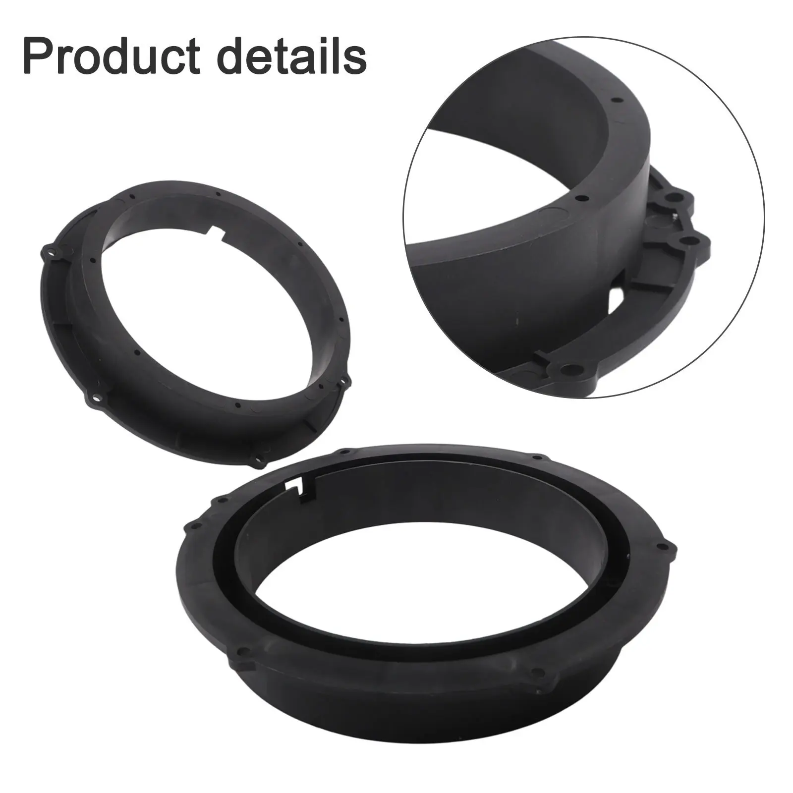 2Pcs 6.5 Inch Car Speaker Spacer Rings Adaptor For Skoda For Tiguan Front Door For Passat Black Plastic Mounting Bracket