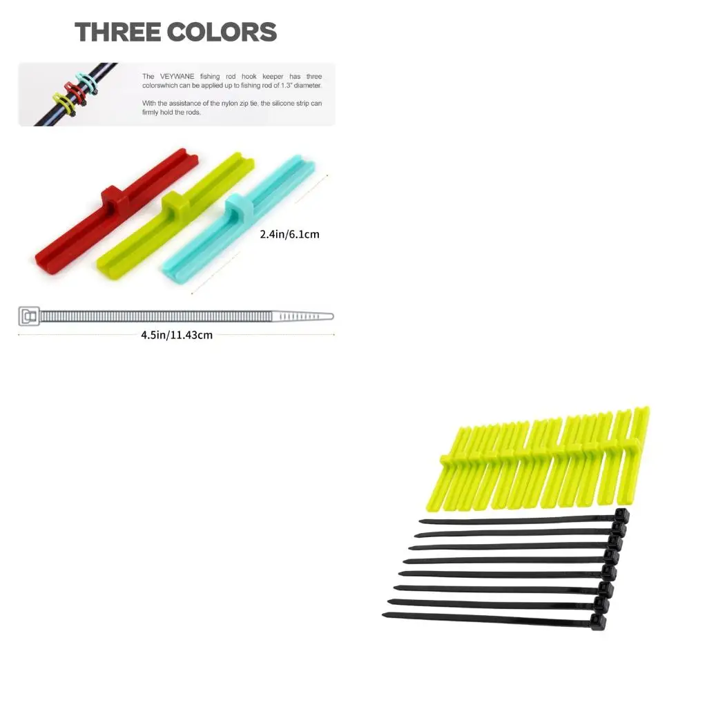 

12Pcs Elastic Fishing Rod Hook Organizers Silicone Secure Holder Enduring