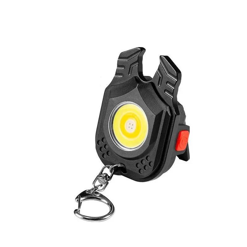 COB Mini Keychain Light Bracket Work Light with Magnetic Magnet Beer Opening and Maintenance Flashlight