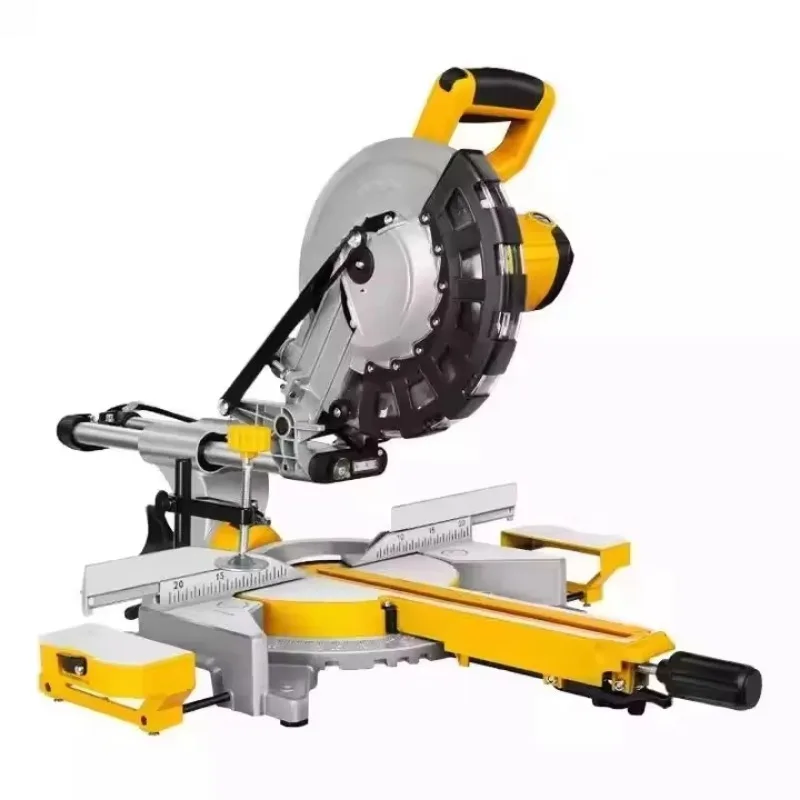 

10 Tie Rod Miter Saw Wood/Aluminum 45 Degree Woodworking Cutting Machine Laser Alignment Vertical Style 220V Circular Saw Motor