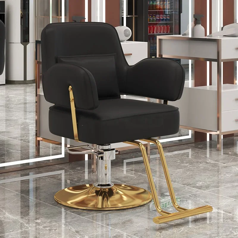 Portable Designed Barber Chair Luxury Gold Beauty Swivel Barber Chairs Barbershop Men Cadeira De Barbeiro Salon Furniture