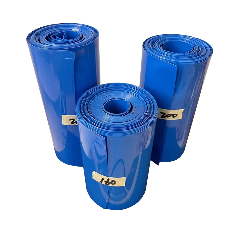 1kg PVC Blue Heat Shrink Tube 140/160/200/220/240/260/300/400mm Flat Width for 18650/21700/26650/32650 Lithium Battery