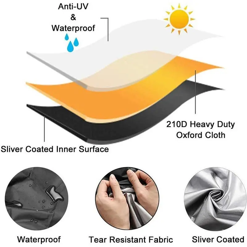 4 Size Circular Barbecue Grill Cover,Anti-Dust Waterproof Weber Heavy Duty Charbroil BBQ Cover,Outdoor Rain Protective Cover view 6