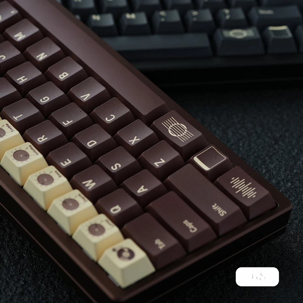 Coffee AS50D Theme Keycaps Set PBT Sublimation Retro Keyboard Keycaps Cherry Profile Keycaps for Mechanical Keyboard Accessories