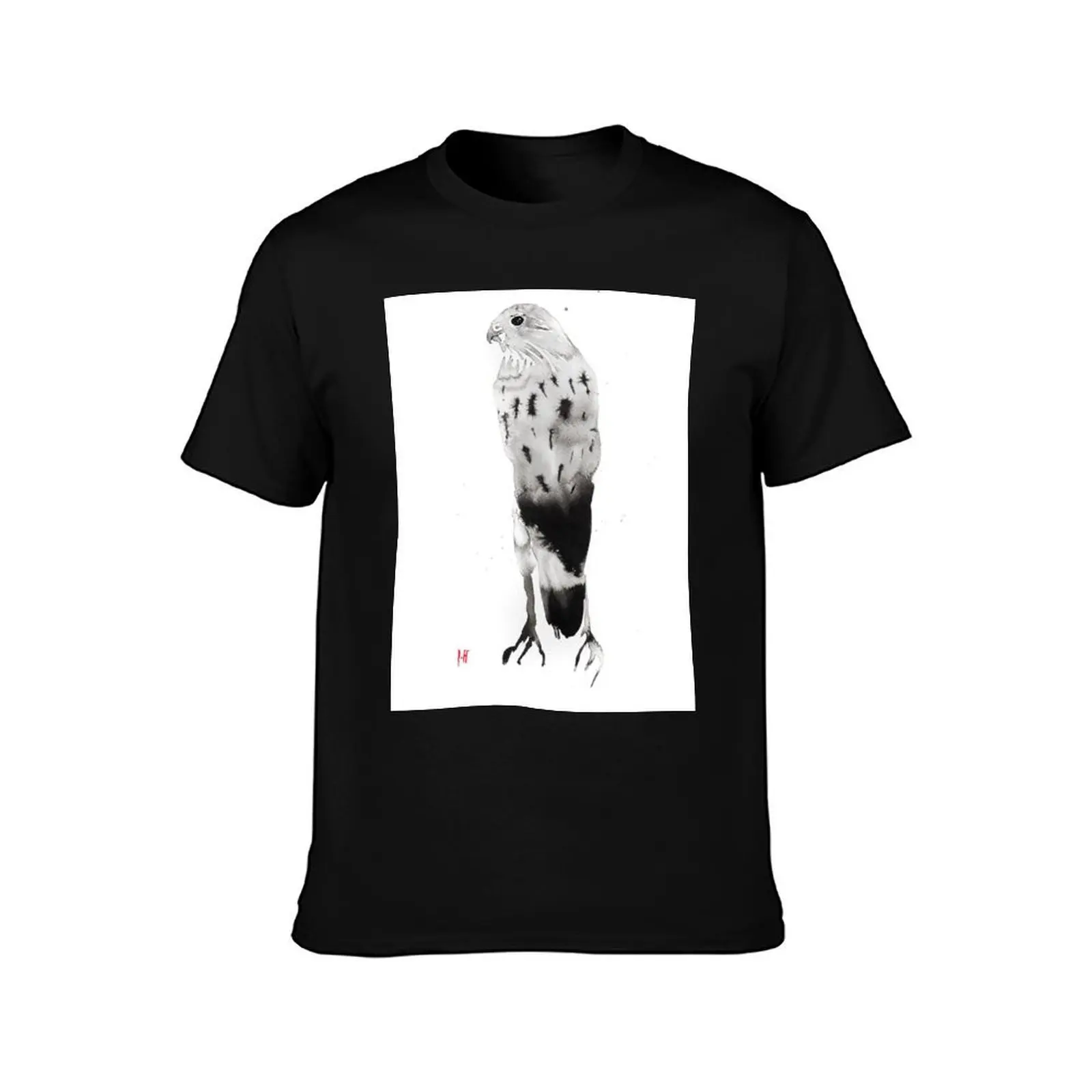 stand up falcon T-Shirt, Summer Casual Cotton Tee, Oversized Streetwear Tops, Vintage Graphic Print, Loose Fit Short Sleeve