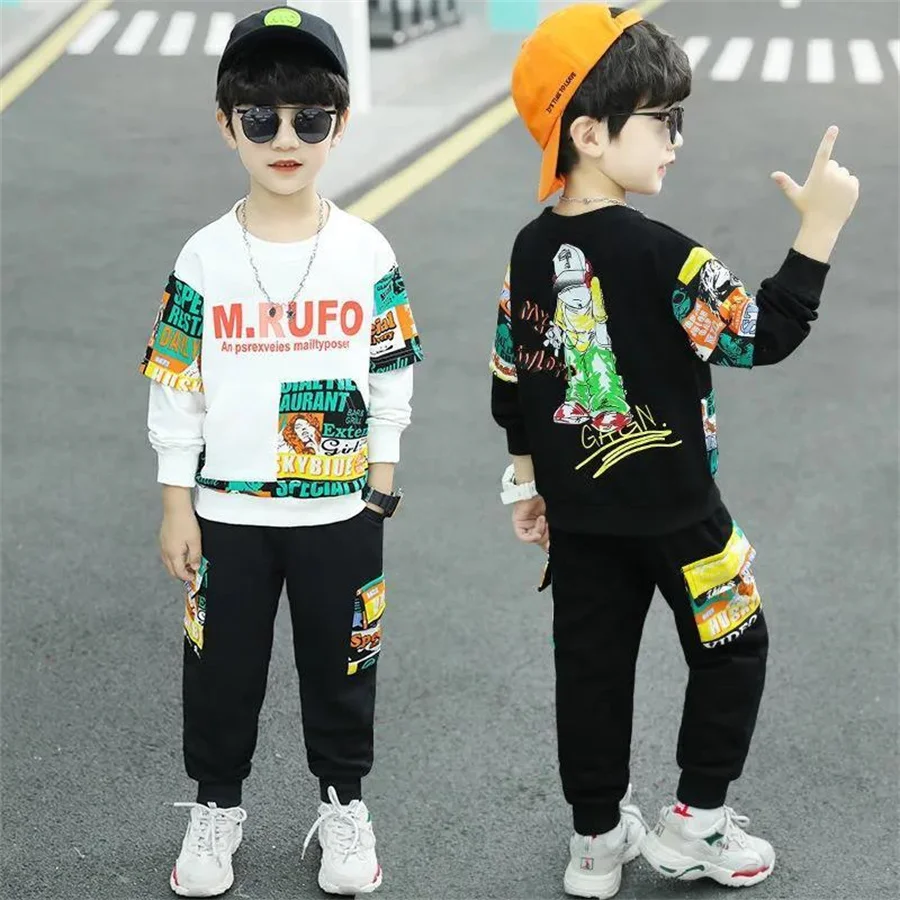 Children\'s wear suit spring autumn clothing Set boys clothes children Tracksuit long sleeved Toddler Kids sport Suit clothes Set