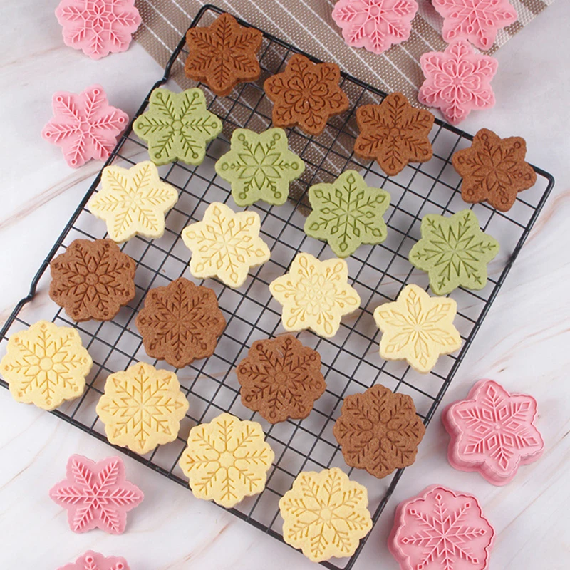 9pcs/Set Merry Christmas Cookie Moulds Snowflake Xmas Tree Snowflake Fondant Cookie Embossing Cutter Molds Merry Christmas party