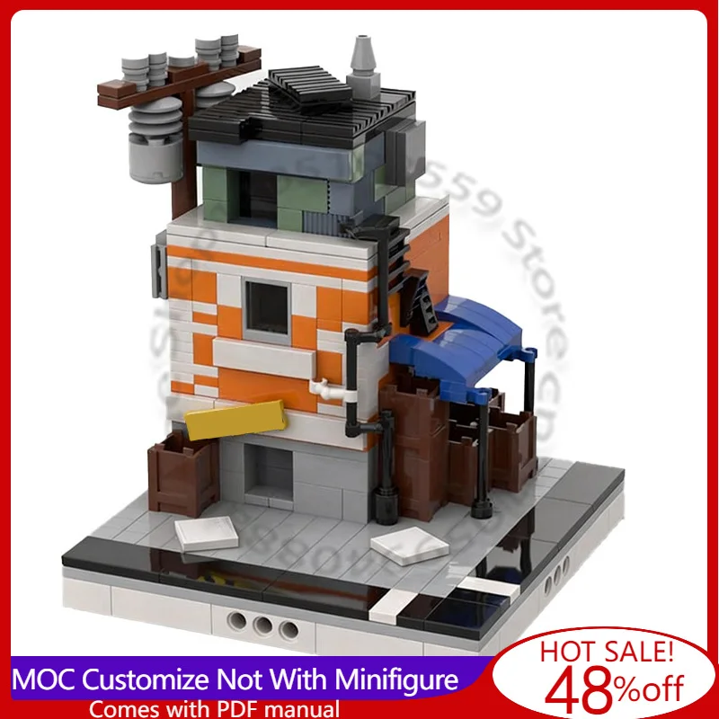 399 pièces de briques de construction Série Maison abandonnée pour Mini Ville Modulaire MOC Personnaliser Blocs de construction modulaires DIY Jouet Cadeau d'anniversaire