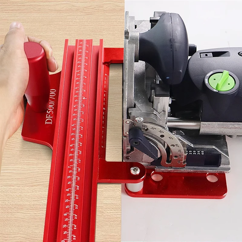 Woodworking slotting positioning guide rail suitable for DF500/700 wood tenon machine plate joint slotting and drilling position