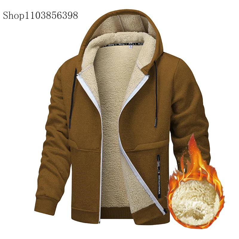 Men\'s Winter Jacket Autumn Fleece Hooded Hoodies Jacket Men\'s Windproof Thick Warm Male Outwear Brand Clothing Cardigans