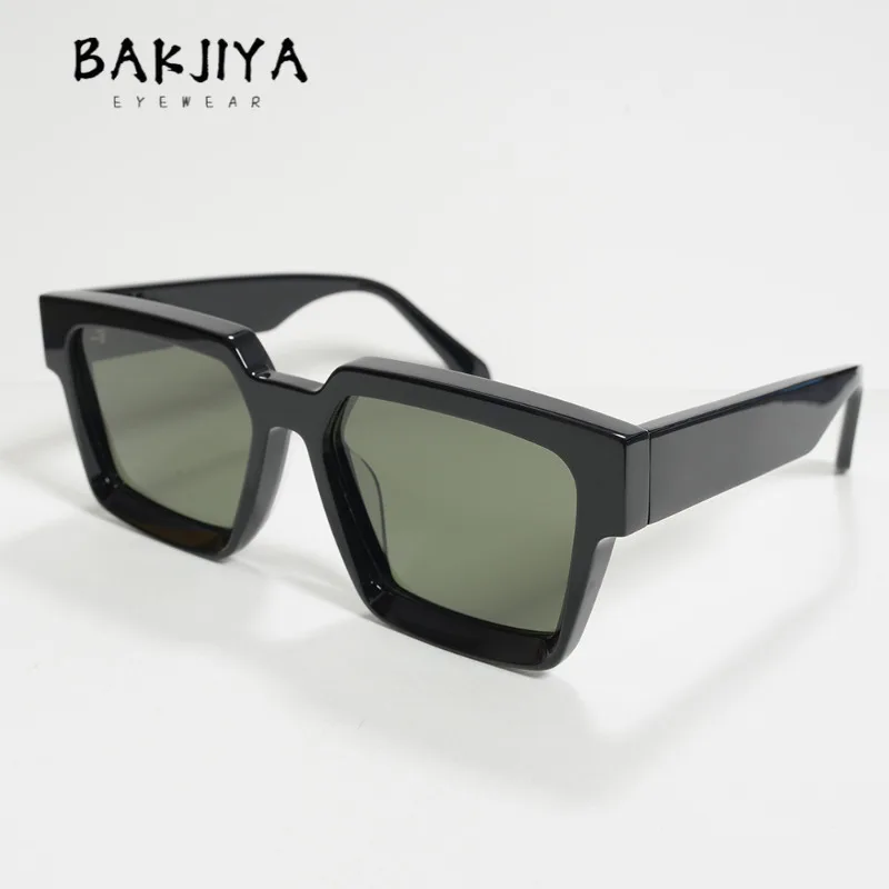 

BAKJIYA Luxury Acetate Sunglasses Vintage Square Men Women Senior Sense Ins Shades Anti-glare Polarized Sun Glasses UV400 GA2413