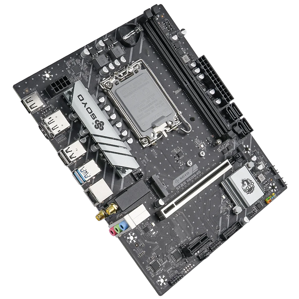 SOYO Motherboard Set H610M LGA1700 with Intel CPU i3 12100F DDR4