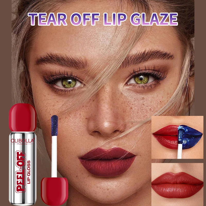 ملمع شفاه جديد قابل للتقشير لا يبهت وشم ملمع شفاه طبيعي غير لامع ملمع شفاه مرطب يدوم طويلاً كوب غير لاصق أحمر شفاه