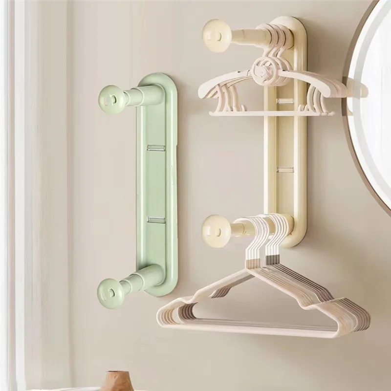 

【Rushed】Telescopic Clothes Rack Receiver Wall-Mounted Clothes Rack Storage Artifact Non-Punching Telescopic Storage Rack