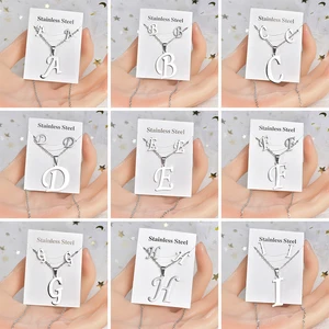 Erstes Halskettenalphabet für Frauen, Ohrringe aus Edelstahl, präsentieren Schmuck, 26 englische Buchstaben, Mode 10 Hauptverkaufs -Ohrring -Buchstaben B - №1