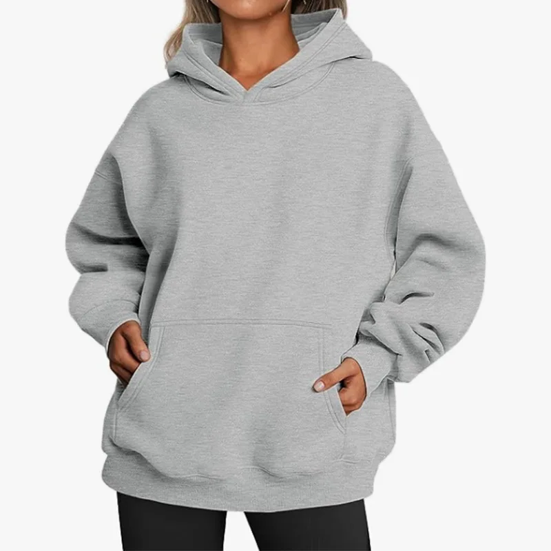 

Women's Oversized Hoodie Pullover Sweater e Sweatirt Casual Sportswear Long Sve Mid-Thi Autumn Season Pure Color