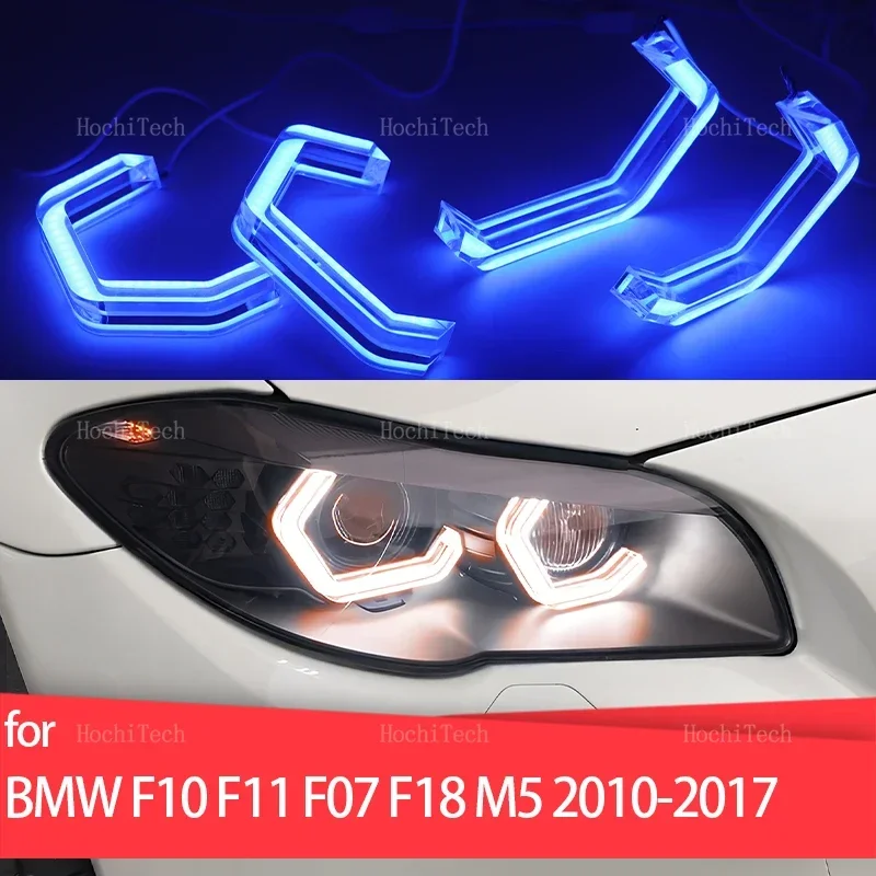 M4 Style RGB Ring Angel Eyes Phone APP control remote LED Tuning Headlight Rings for BMW 5 series F10 F11 F07 F18 M5 2010-2017