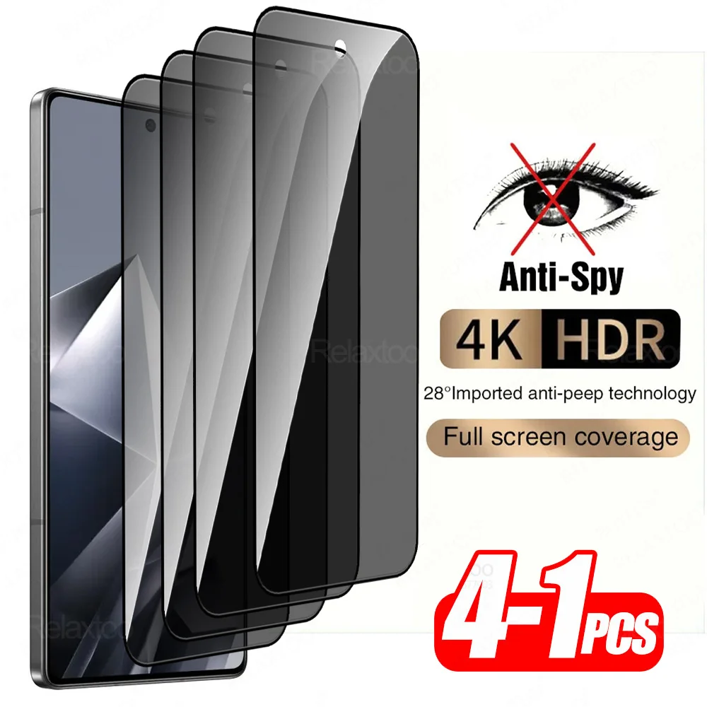 4-1 قطعة غطاء من الزجاج المقسى للخصوصية لهاتف انفينيكس نوت 50 برو + 5G واقي شاشة مضاد للزقزقة 9D نوت 50 برو بلس 50Pro نوت 50Pro 4G