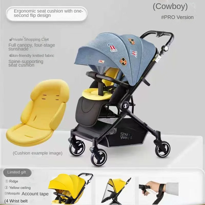 

Newborn Baby Stroller, Two-Way Push, Can Sit and Lie, Lightweight Foldable Baby High-View Umbrella Stroller