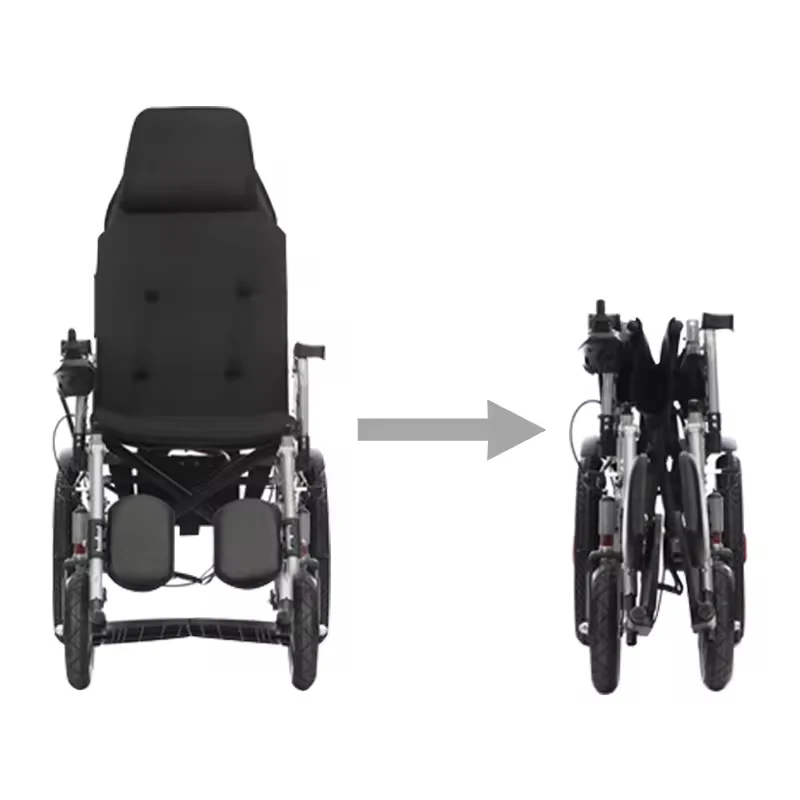 24V 12ah Lithium Battery Reclining Foldable Electric Wheelchair 24V Battery Charger UK High Backrest 24V Electric Wheelchair