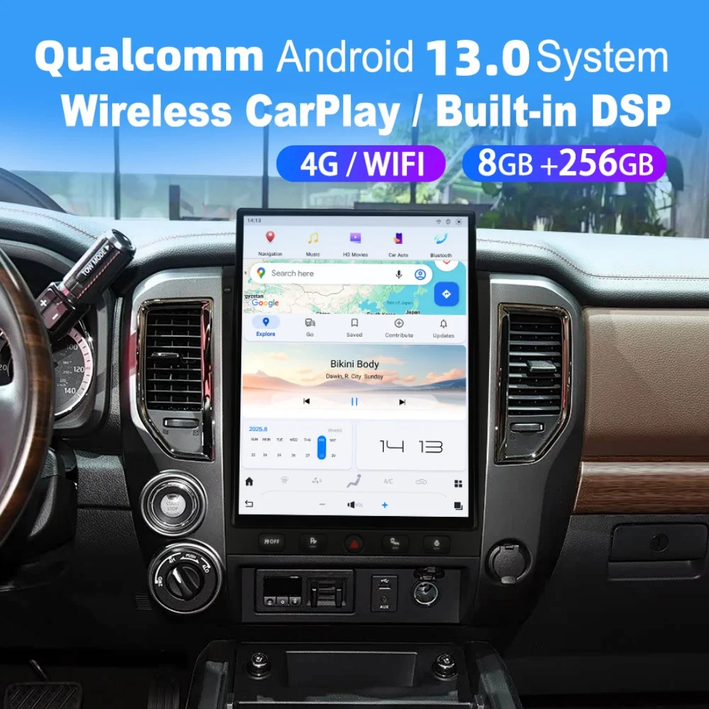 15.6“ Qualcomm For Nissan Titan 2016~2019 Android Car Multimedia Player GPS Navigation Car Radio WIFI Vertical Screen Head unit