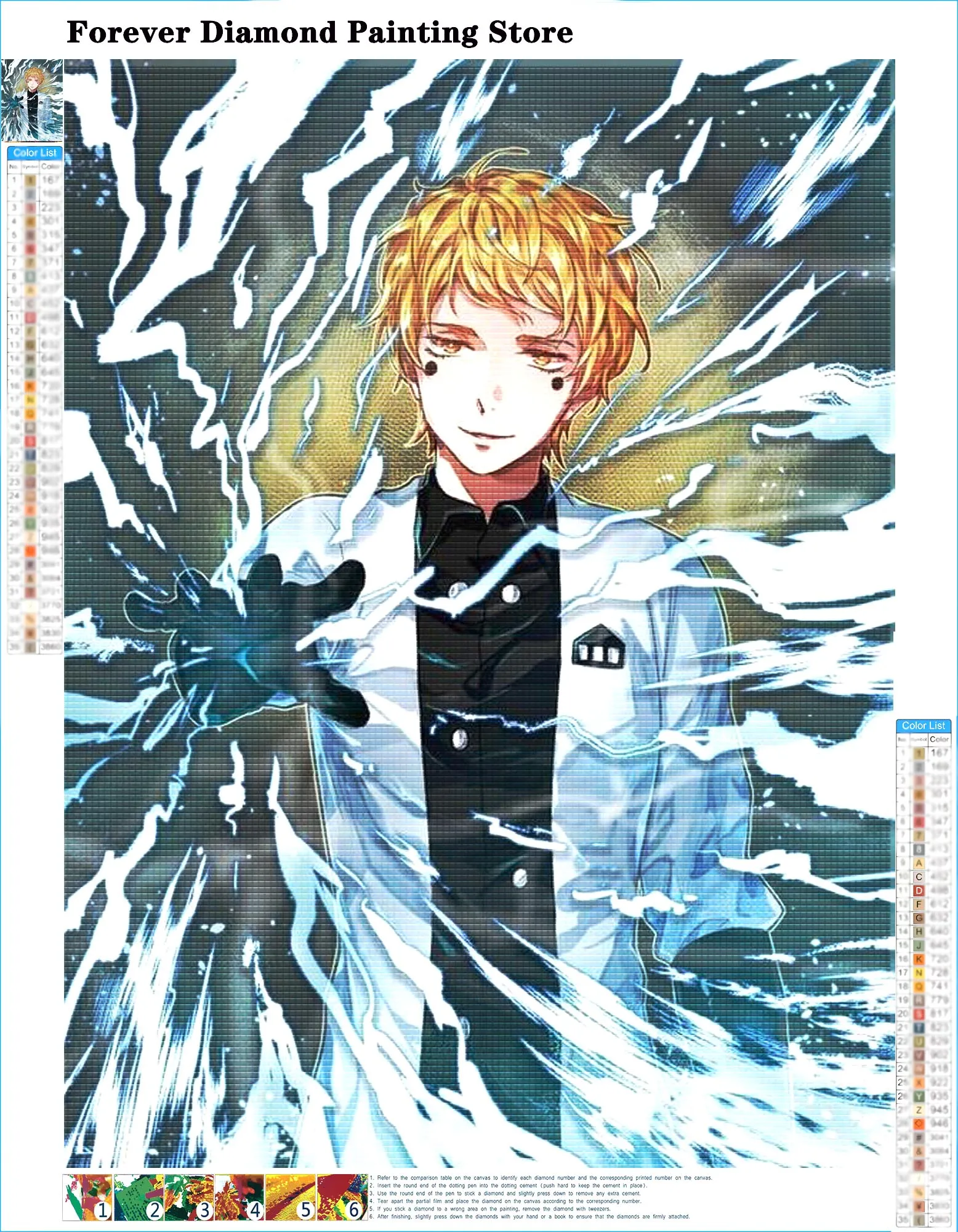 Tower Of God Telecom Anime Full Diamond Rhinestones Painting Japanese Cartoon Cross Stitch Embroidery Picture Mosaic Home Decor