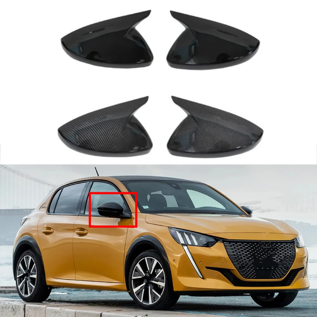 

Fit For Peugeot 208 2020-2023 Peugeot 308 2014-2020 508 2008 Rearview Side Mirror Cover Wing Cap Sticker Case Trim Carbon