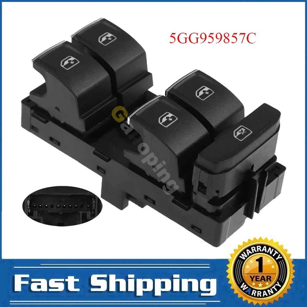 For VW Volkswagen Golf MK7 Passat B8 Seat Leon Electric Power Master Window Lifter Switch Control Regulator Button 5GG959857C