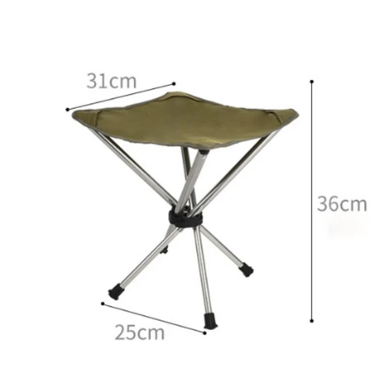 Portable folding chair aluminum alloy four corner stool is suitable for fishing, beach hiking, and mountain climbing