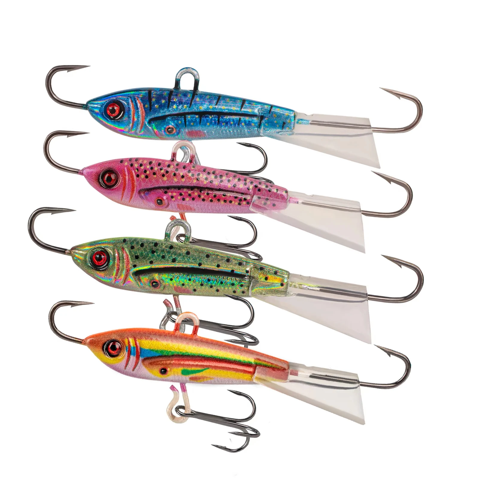 

4pcs Winter Ice Fishing Lures 7g 10g 18g 21g Simulation 3d Eyes Jigging Fishing Baits Artificial Hard Lure For Pike Carp Perch