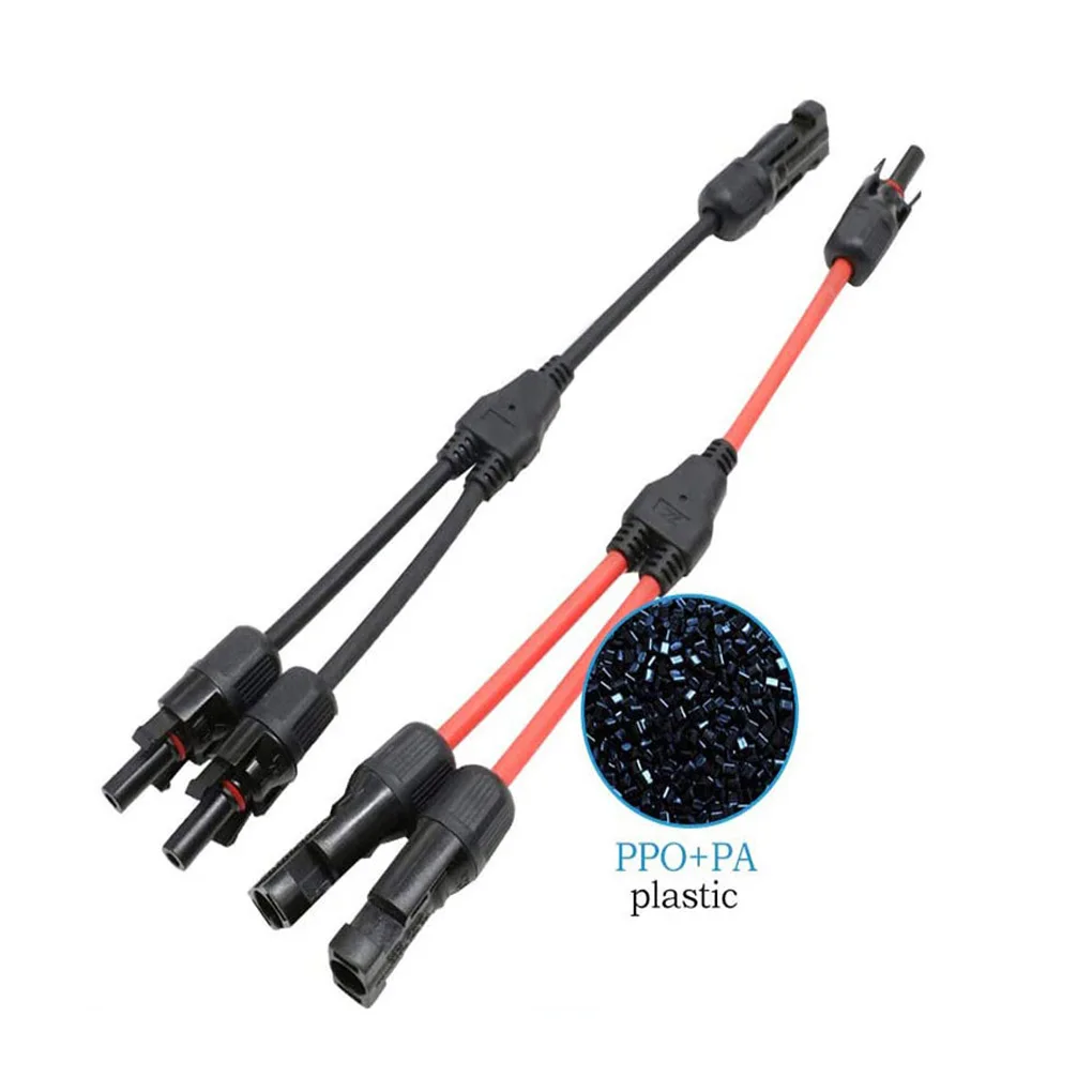 

2In1 3-way Y-shaped Parallel Connector MMF and FFM Solar Branch Adapter 1 Pair Y Solars Panel Cables Distributor Socket