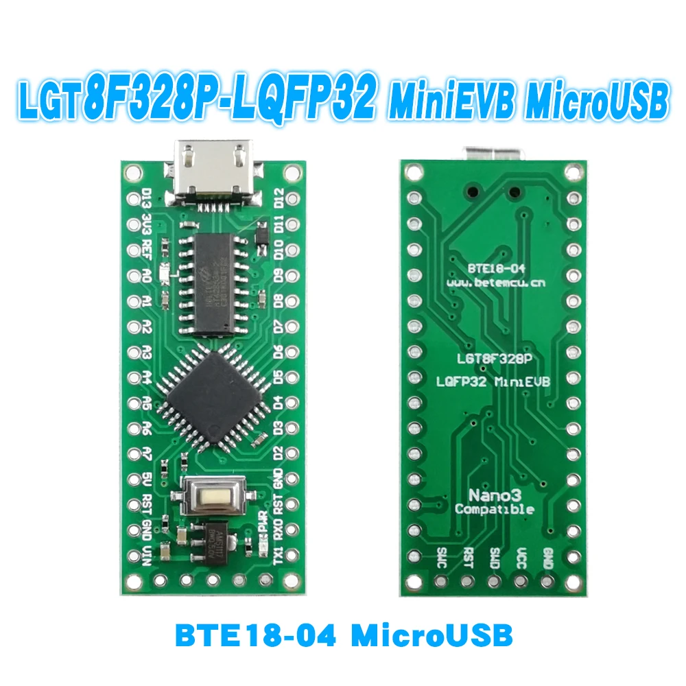 LGT8F328P LQFP32 MiniEVB With Crystal Replaces Nano V3.0 ATMeag328P CH9340C/CH340C SOP16 USB Driver Type-C Interface [Factory]