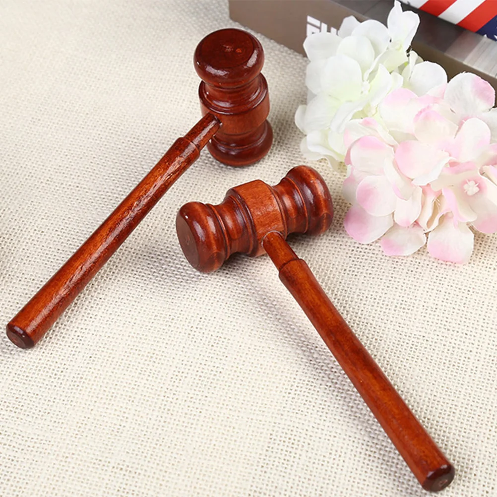 Judge Hammer Shot Baby for Auctions Knock Pillar Wooden Plaything Novel Law Gavel Toddler Kids Order
