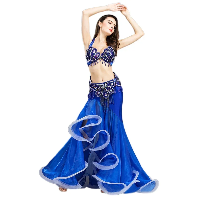 

Hot Sale Women Belly Dance Performance Costume Bollywood Dress Practice Outfit Set