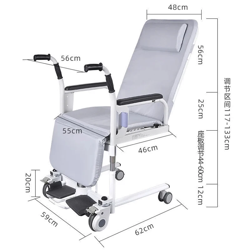 Multifunctional transfer machine, paralyzed elderly care artifact, bedridden patient standing aid, bathing and toilet