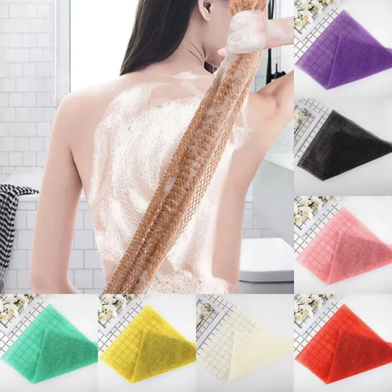 

Long African Bath Net Sponge 20x65cm/30x80cm Exfoliating Back Scrubber, Nylon Mesh Body Wash Towel for Shower & Bath, 8 Colors