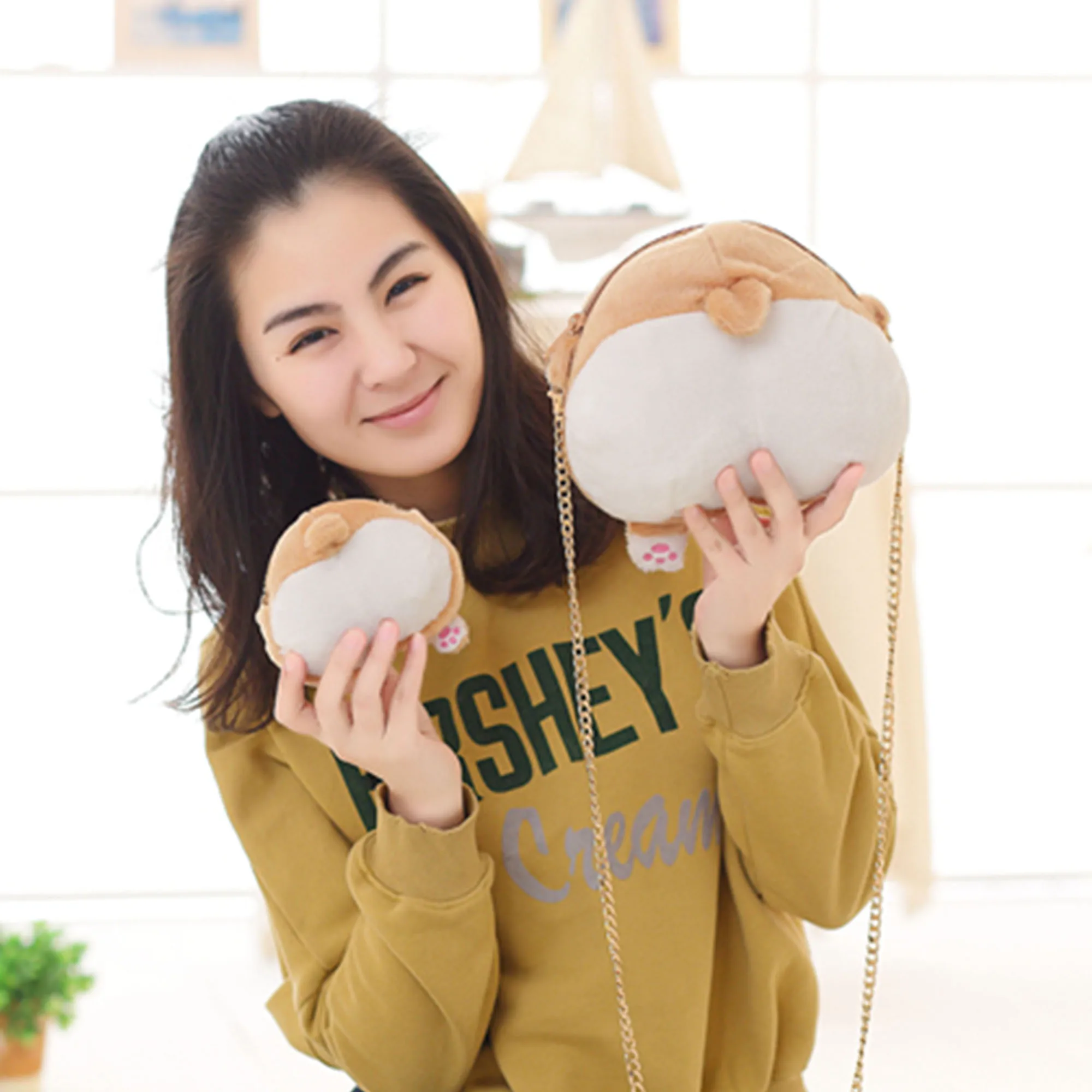 かわいいコーギーのお尻のぬいぐるみコインパース、クロスボディバッグ、ぬいぐるみ人形、柔らかくて愛らしい可愛いおもちゃ、男の子、女の子、子供へのプレゼント、誕生日プレゼント