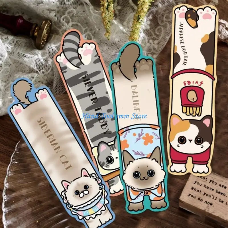 

H37F 30Pieces Animal Cats Kitten Bookmarks Reading Aids for Book Lover Writer Student