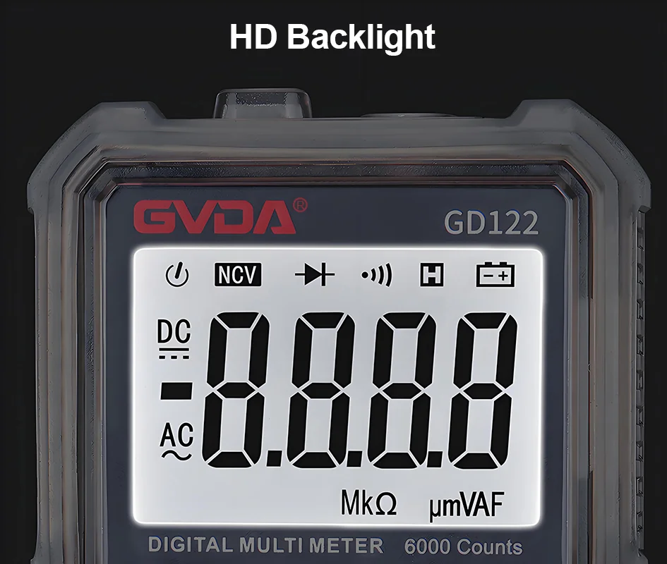 GVDA Digitales Multimeter Elektriker-Widerstandsmessgerät AC/DC-Spannungstester mit Hintergrundbeleuchtung Elektrisches Multimeter – Detail 7