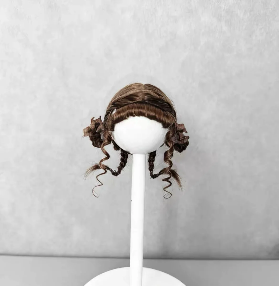 Hair for doll little braid ob11 wig fit 12.5-14cm head circumference doll accessories 1/8 BJD doll hair free shipping