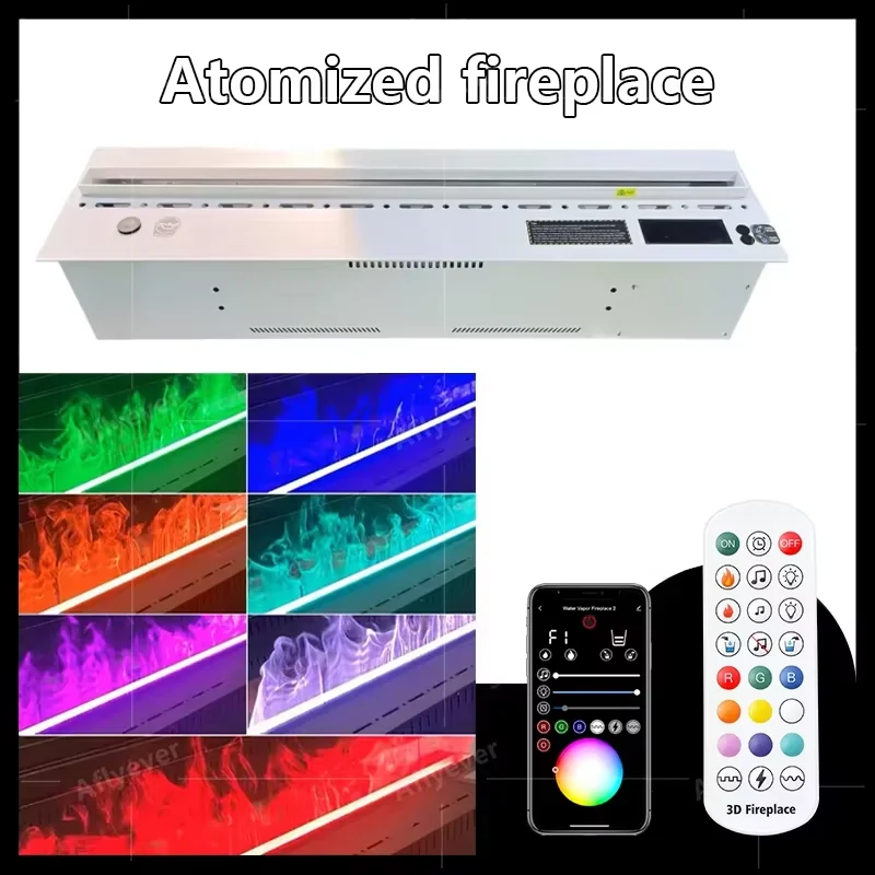 White 3D Atomizing Fireplace Remote Control Color Flame TV Decorative Customized Atomizing Smart Electric Water Steam Fireplace