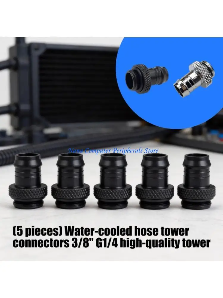 F68C Metal Water Cooling Hose Connectors 3/8inch 4 Thread For Gaming