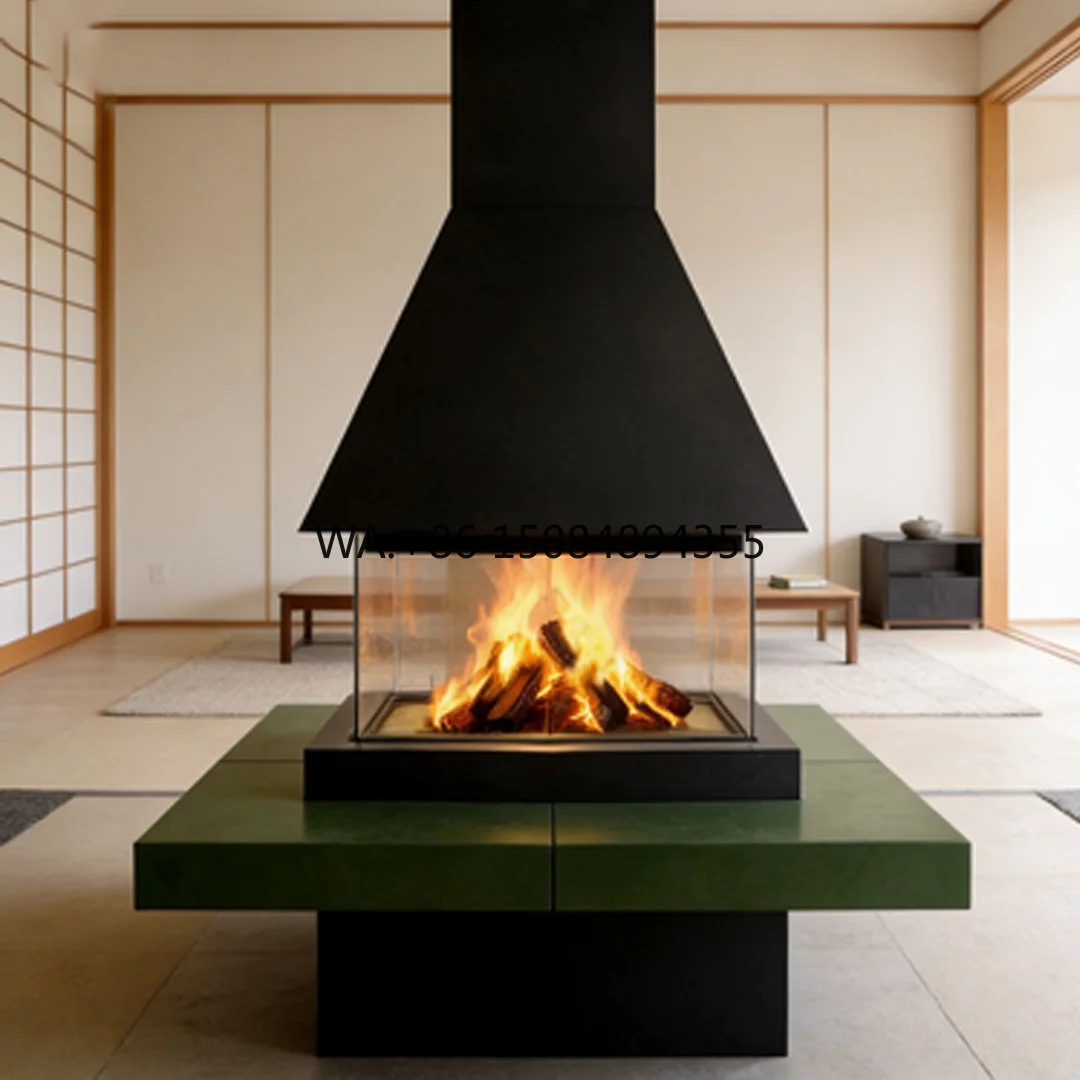 900mm Hanging Fireplace Bioethanol Wood Burning Atomizing Stove for Indoor Use Electronic Heating Living Room Floating