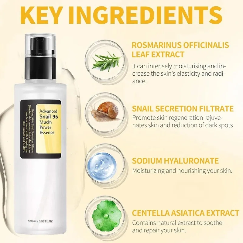 مصل الحلزون المخاطي 96% للوجه يرطب ويغذي البشرة