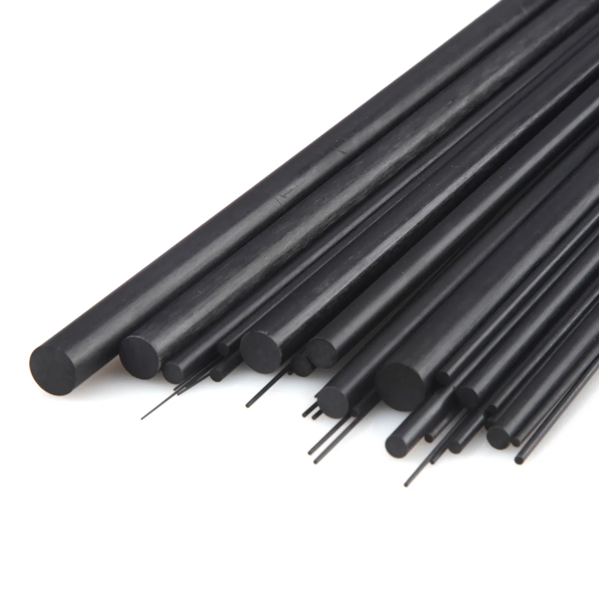 Carbon Fiber Solid Rods 0.5-12mm Diameter Cylindrical Shafts for RC Models & DIY Projects - High Strength Carbon Rod