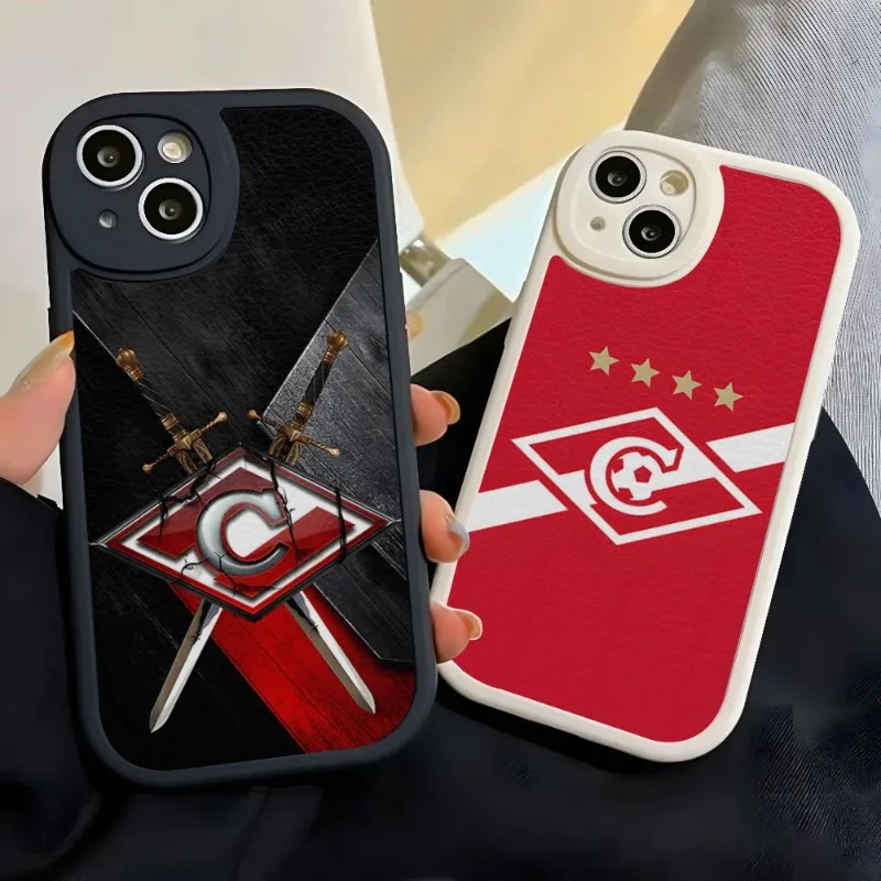 Russian Spartak Moscow Football Phone Case For Iphone 14 Pro Max 13 12 11 Mini X Xr Xs 8 7 Puls Lambskin Silicone Cover