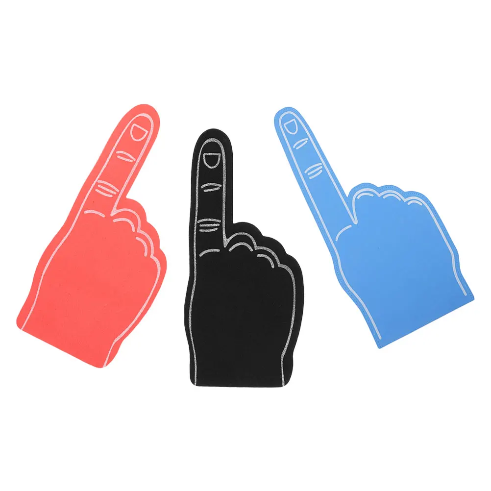 

3pcs Foam Finger Cots Hand Cheerleading Props Portable Football Cheering Wear Resistant Decorative Soccer Fingers Practical